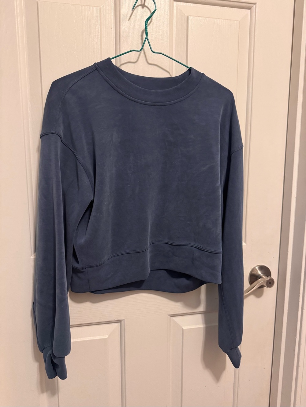 lululemon athletica Slate Blue Cropped Crew Sweatshirt